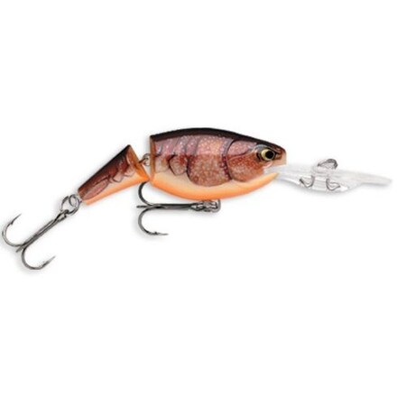 Rapala Jointed Shad Rap Crankbait, 2, 14 Oz, Brown Crawdad, Floating JSR05BCW